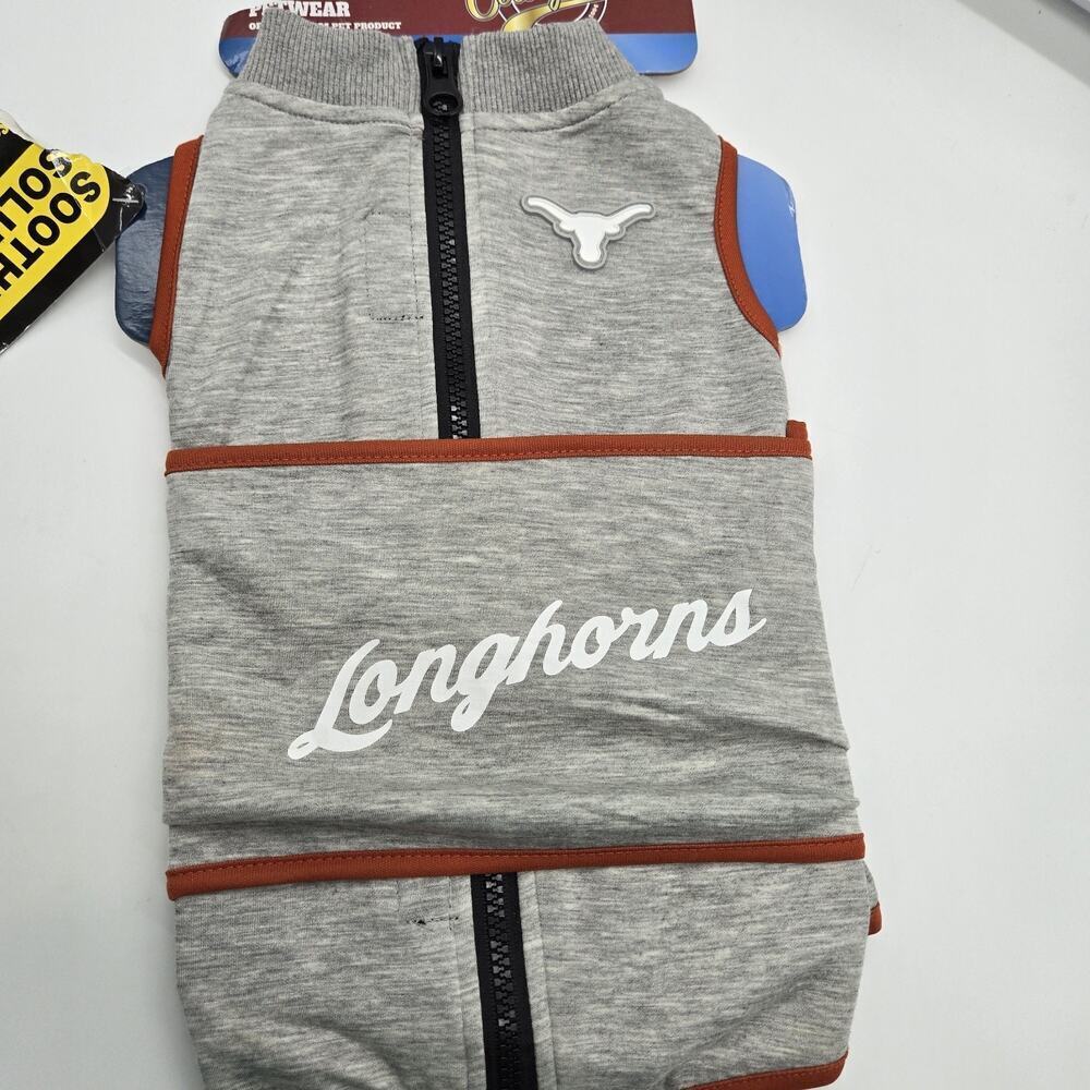 NCAA TEXAS LONGHORNS Dog Anxiety Shirt Calming Soothing Vest MEDIUM GREY NEW!